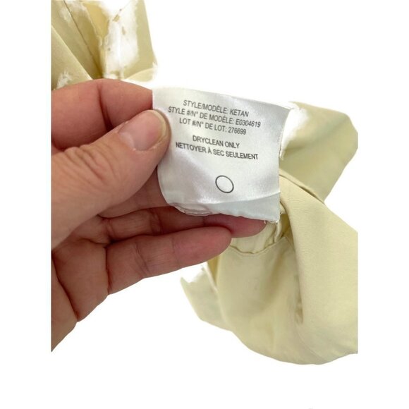 Theory Ketan Dress Womens Size 10 A Line Cinched Waist Button Front Pale Yellow - Picture 5 of 12